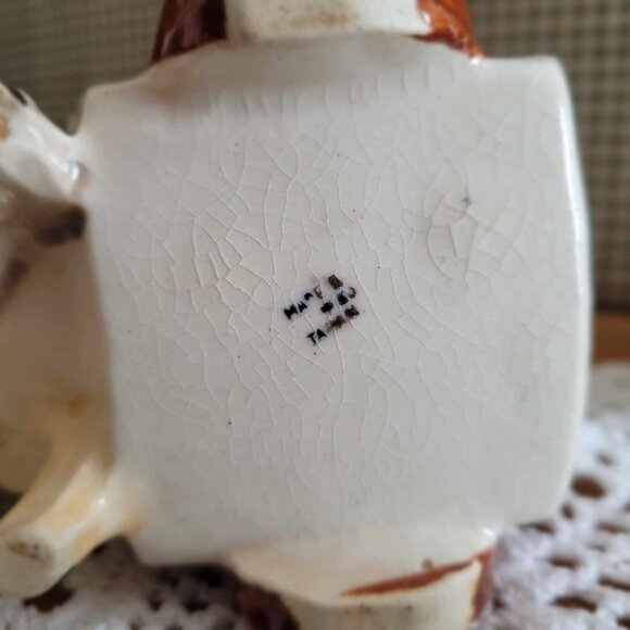 Occupied Japan Porcelain Trinket Planter - Horses & Hay Cart - Picture 10 of 10